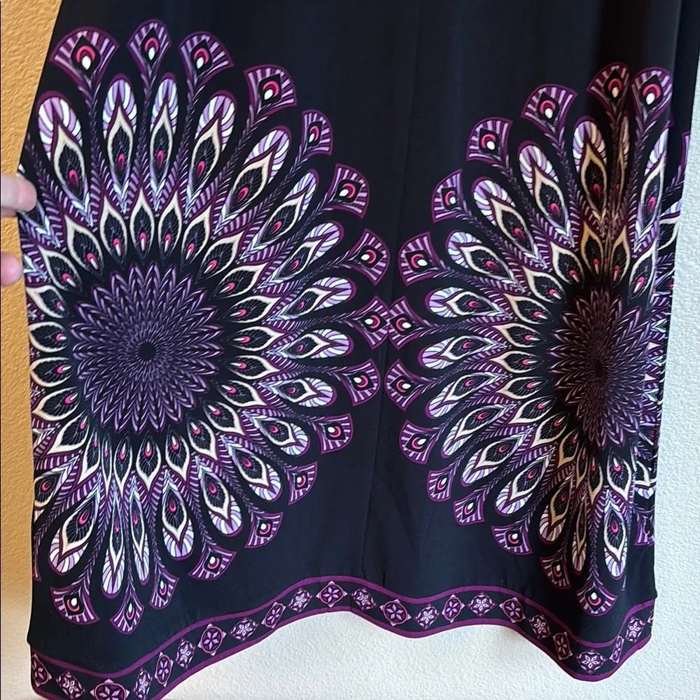 Apt. 9 Size S/M Black Purple Print Halter Shift Jersey Mini Sundress Travel - Image 10