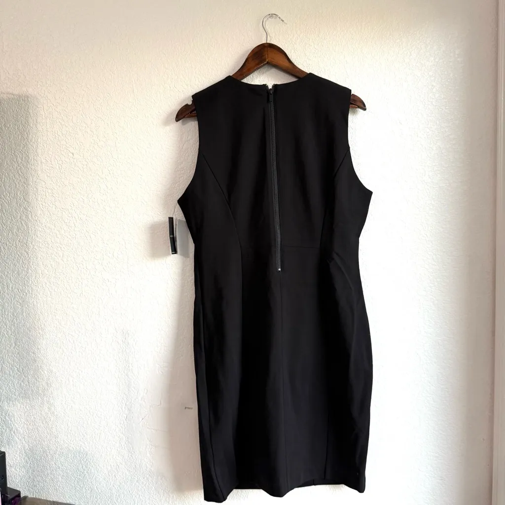 NWT Liverpool Womens Dress Black Sheath Sleeveless Exposed Back Zipper Size 8 - Image 2