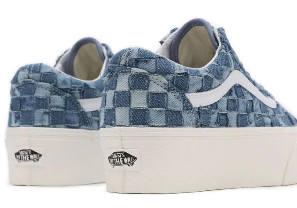 Vans WOMENS DENIM  OLD SKOOL STACKFORM WOVEN PLATFORM SNEAKERS SIZE 5 - Image 3