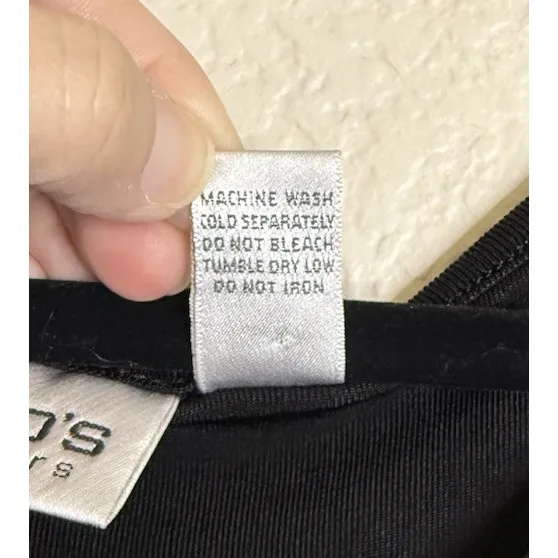 Chicos Travelers‎ 3 US Size XL Black Top Blouse Slinky Classic Career Travel - Image 4