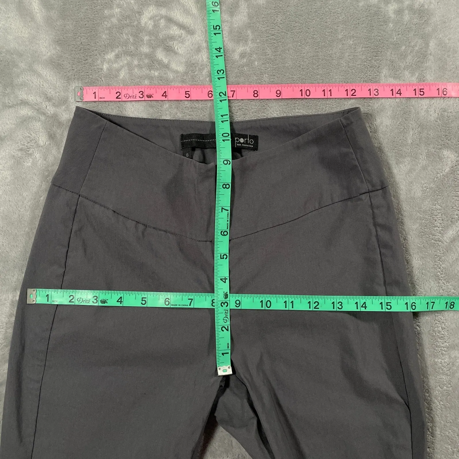 Porto San Francisco Pants 0 Grey Stretch Capsule Classic Minimalist Front Zipper Gray - Image 5