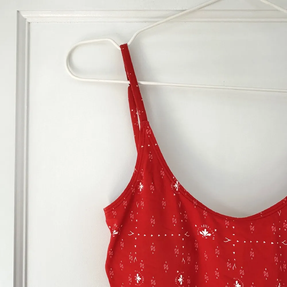 Fin & Vince‎ One Piece Swimsuit Red Patterned XS scoop printed swim women's - Image 10