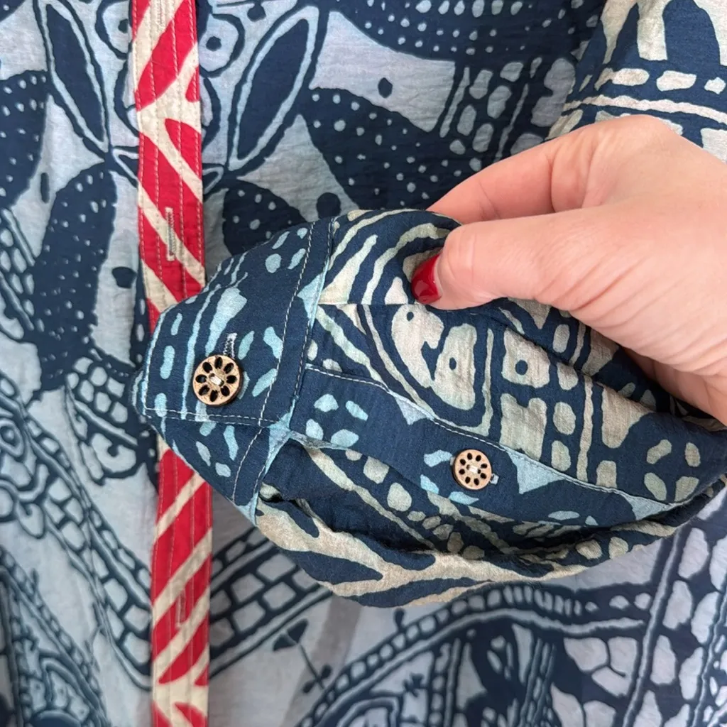 John Mark medallion mixed media tunic button down - Image 4