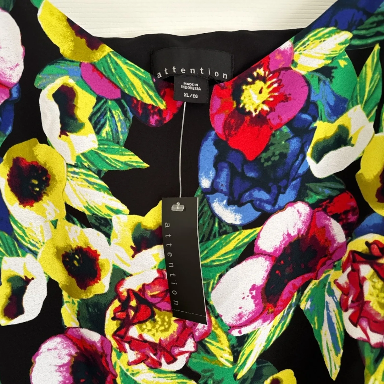 Attention‎ Floral Print Cami Tank Top Ruffled Sleeveless Blouse Colorful XL - Image 2