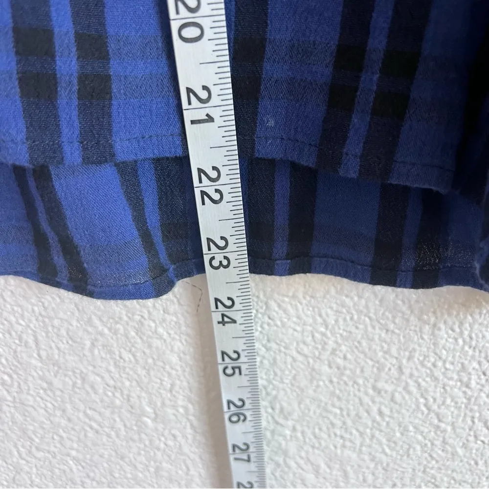 Madewell Highroad Popover Shirt in Chelton Plaid Black Blue - Image 9