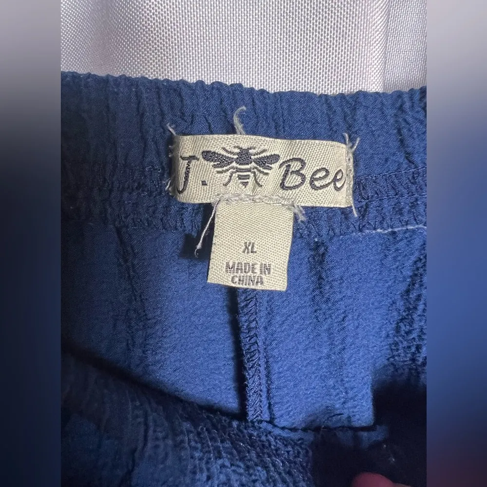 J. Bee Women's Ladies Size XL Cropped Capri Pants Elastic Waist Blue - Image 2
