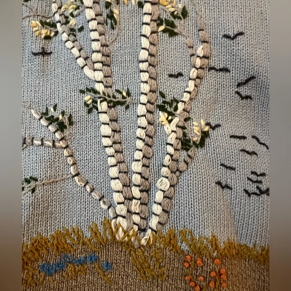 Liz Claiborne Sweater Embroidered Tree Design LizSport Vintage Women’s Large - Image 8