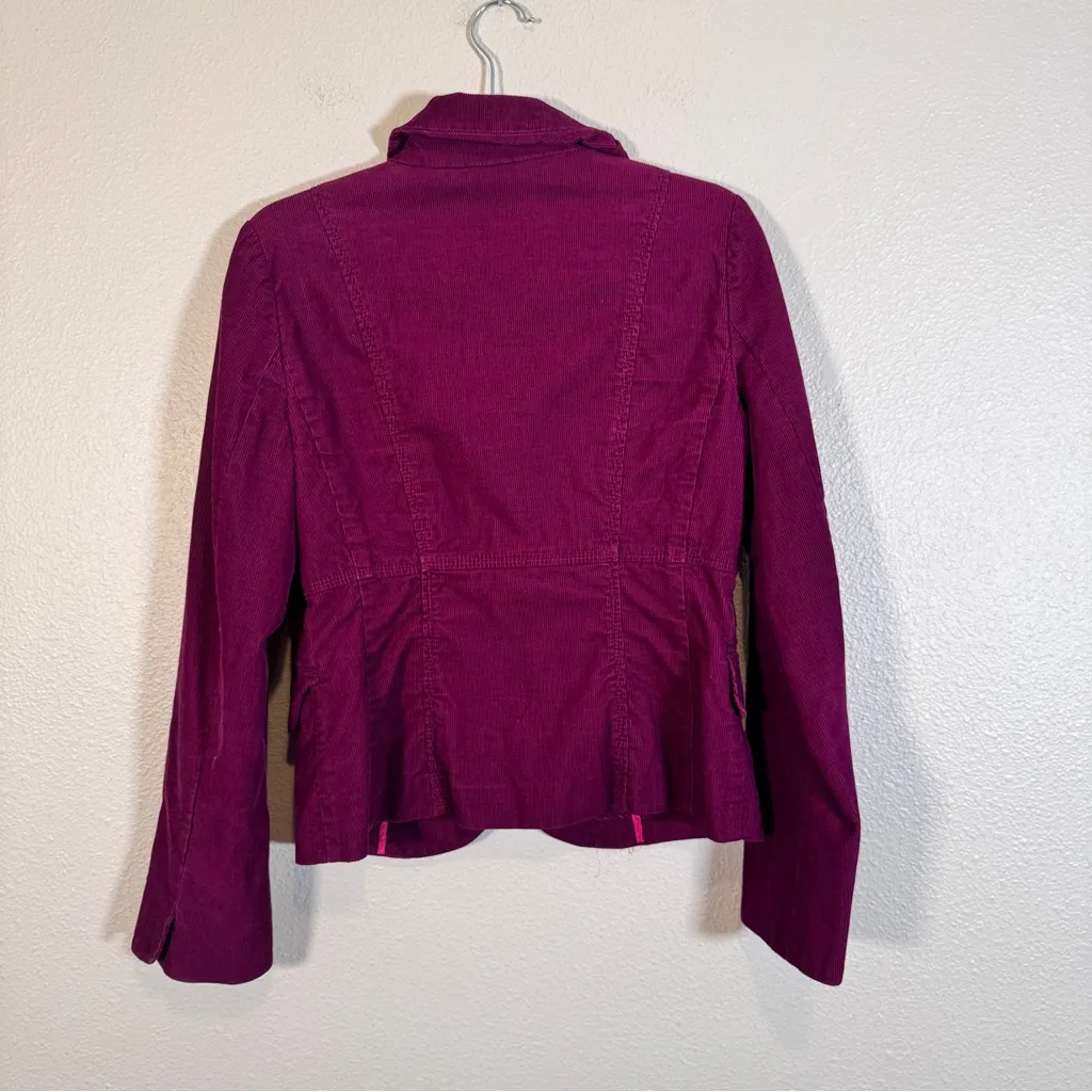 J Crew Magenta Pink Corduroy Blazer Jacket Womens 8 Y2K Dark Academia Preppy - Image 5