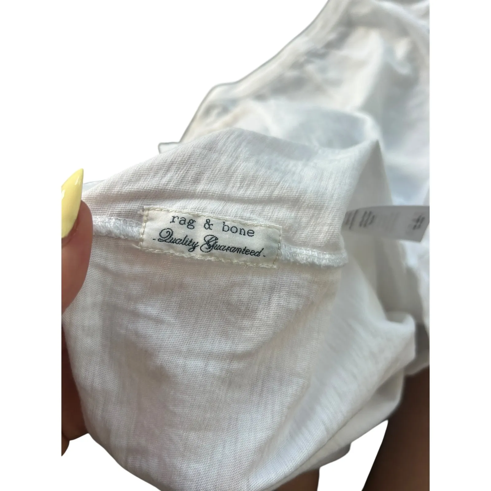 Rag & Bone Jeans Women's White Embroidered Rose Short Sleeve T Shirt Size Small - Image 5