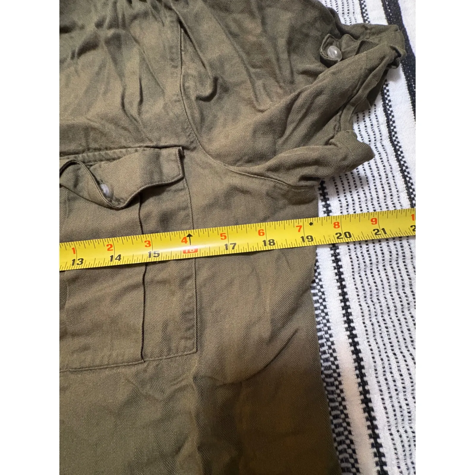 Islander Olive Green Utility Button Down‎ Shirt Short Sleeve Women's Size 10 - Image 6