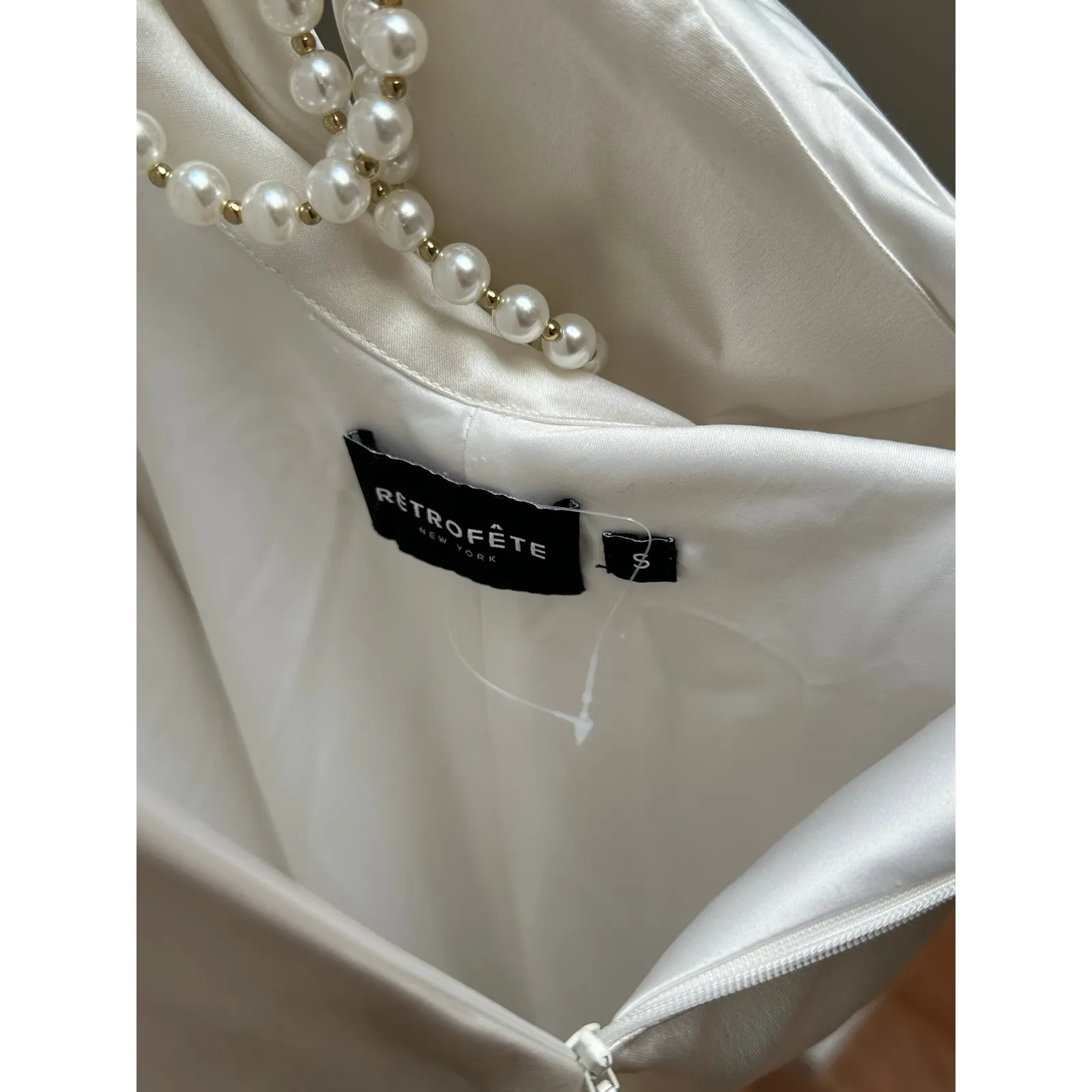 Retrofete Revolve Electra Dress Pearl Ivory size Small - Image 10