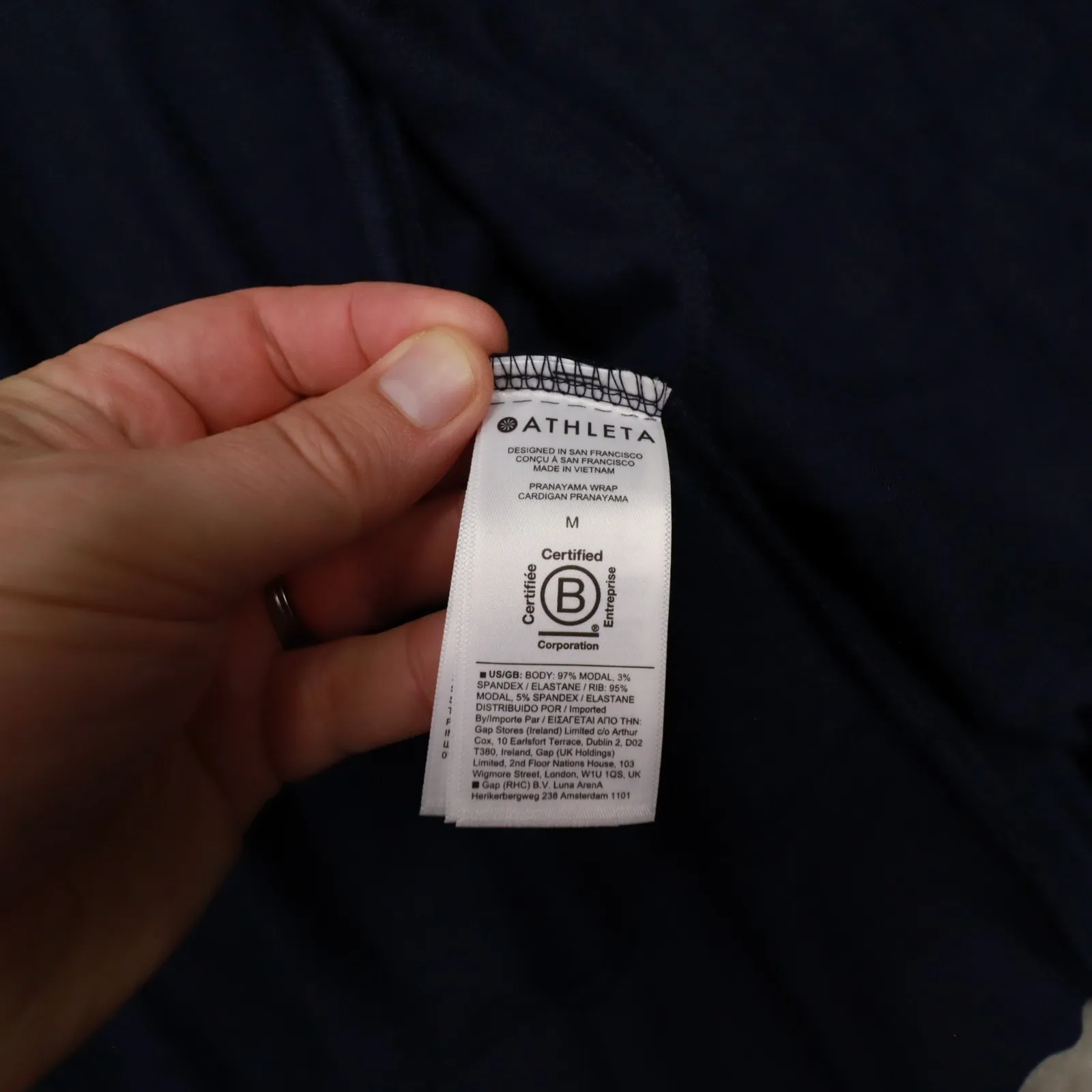 Athleta Pranayama Restore Wrap Cardigan Blue Sweater Women's size Medium 777944 - Image 6