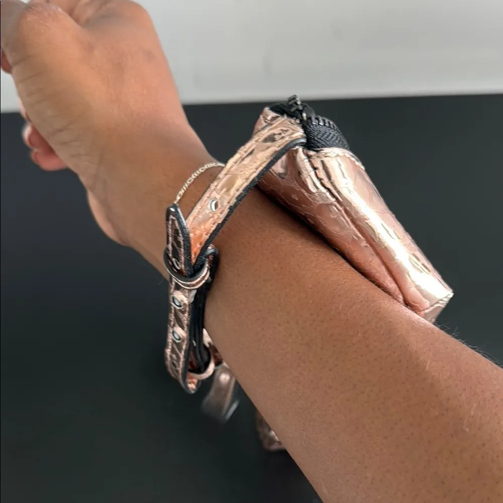 Chic Metallic Mini Backpack and Pouch - Image 4