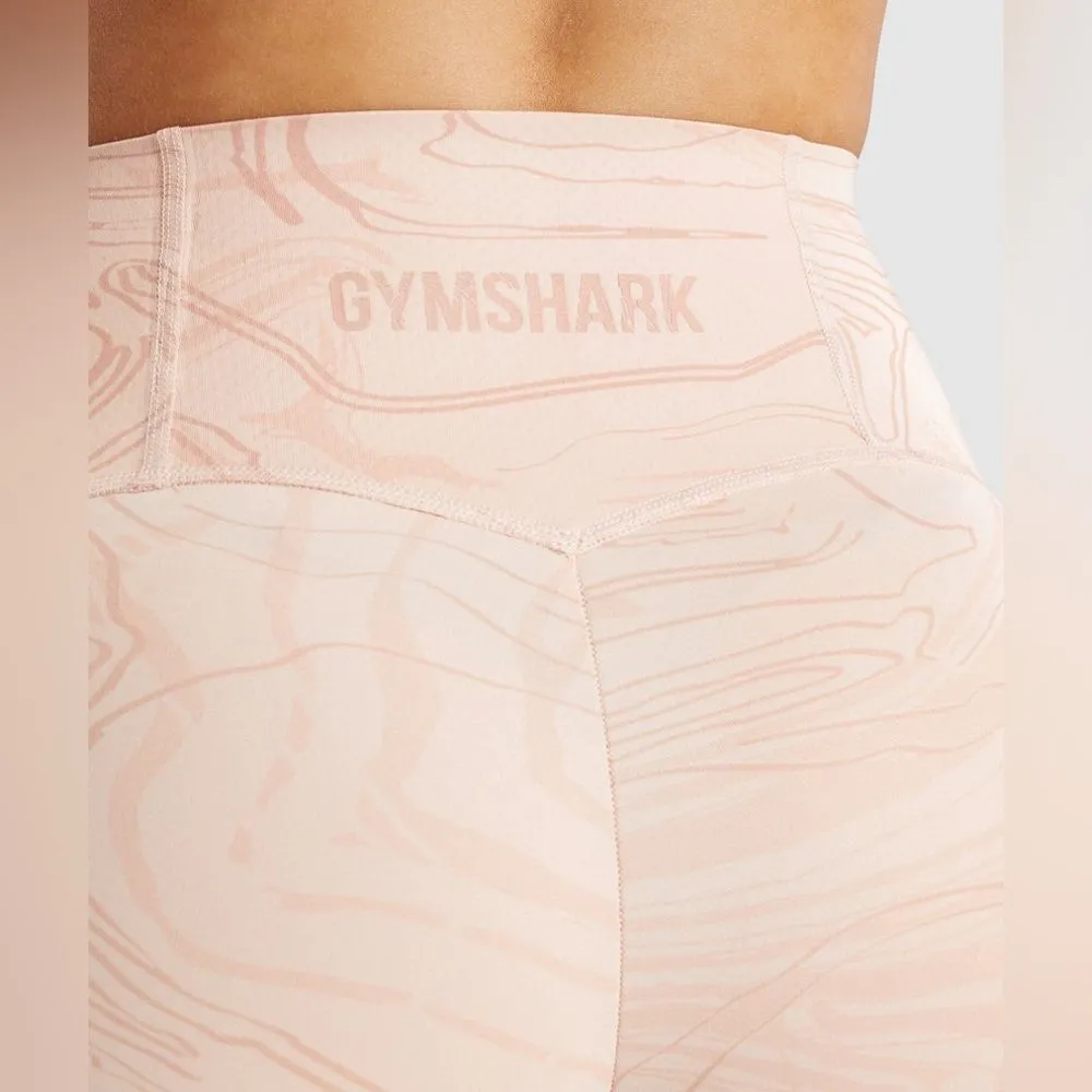 GYMSHARK GS Power Support High Rise Leggings Womens Small Pink Print Workout - Image 14