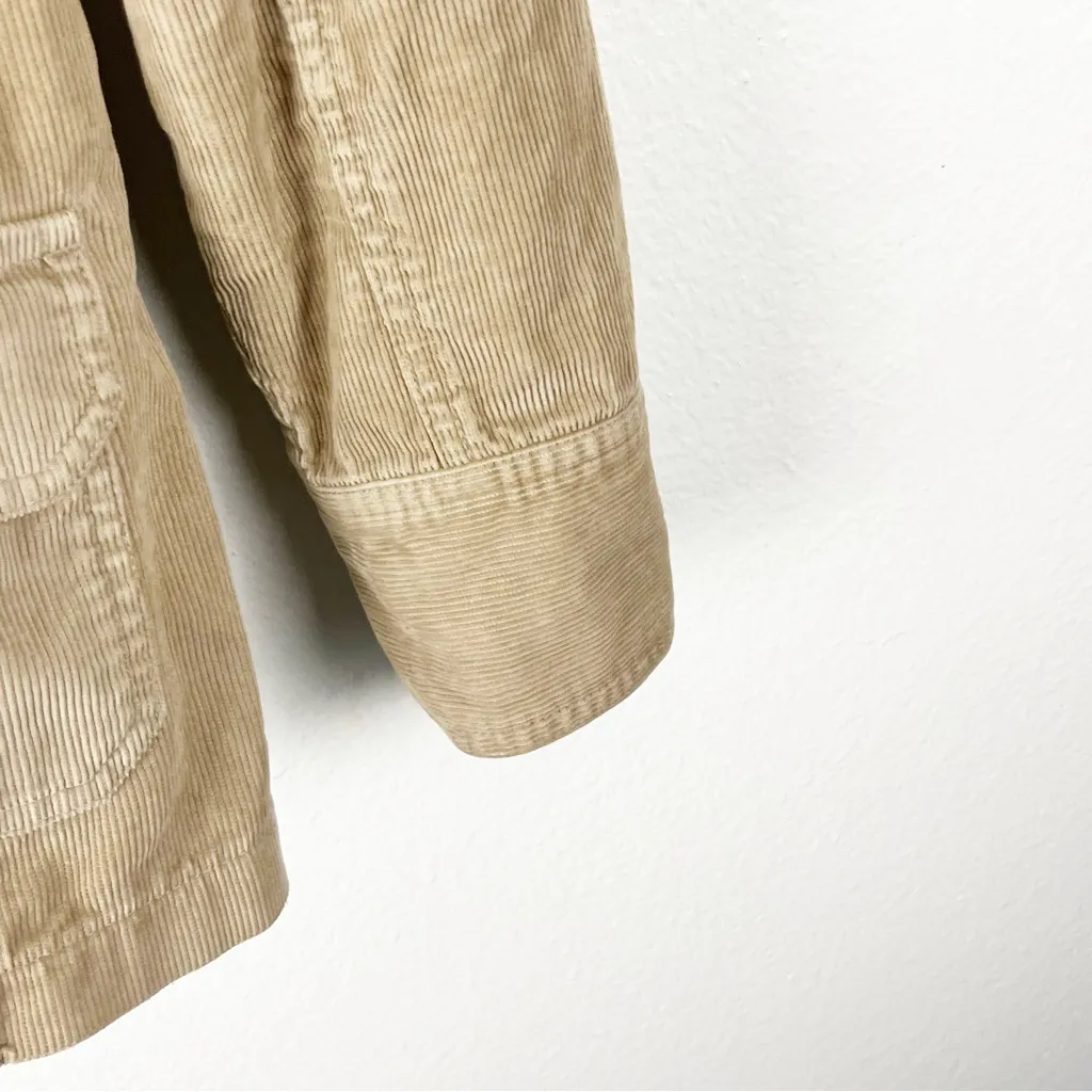 OLD NAVY Tan Corduroy Belted Waist Long Sleeves Chore Trucker Jacket, Size Large - Image 10