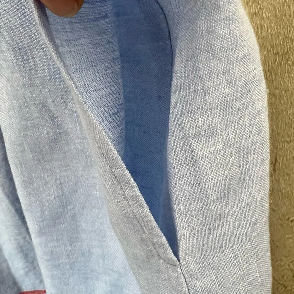 J.Jill Linen A Line Dress Cornflower Multi - Image 8