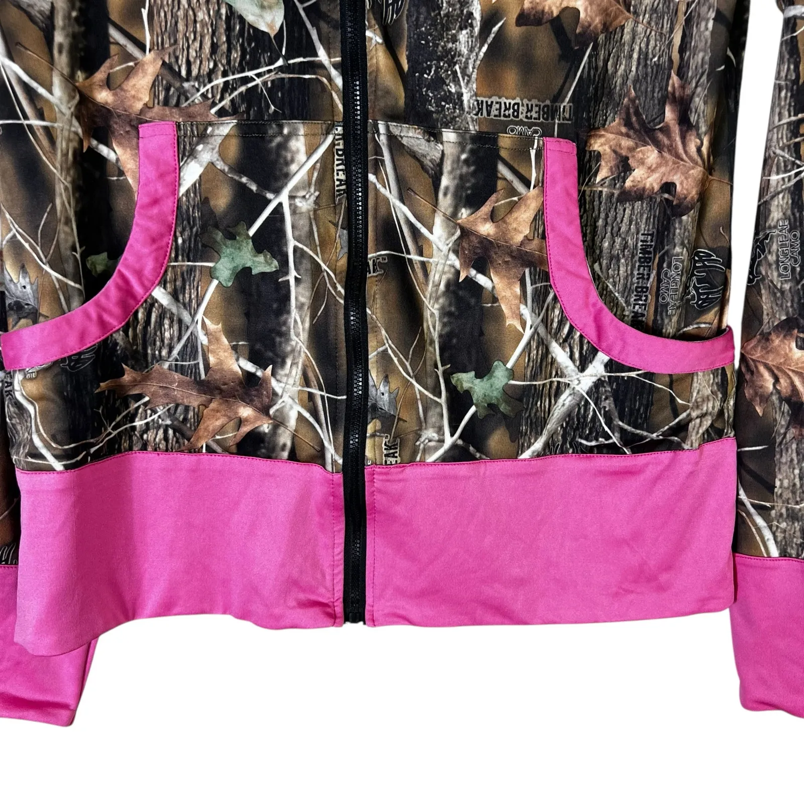 Prairie Buck Long Leaf Camo Jacket Size L Brown Pink Full Zip Hunting Cabincore Size L - Image 4