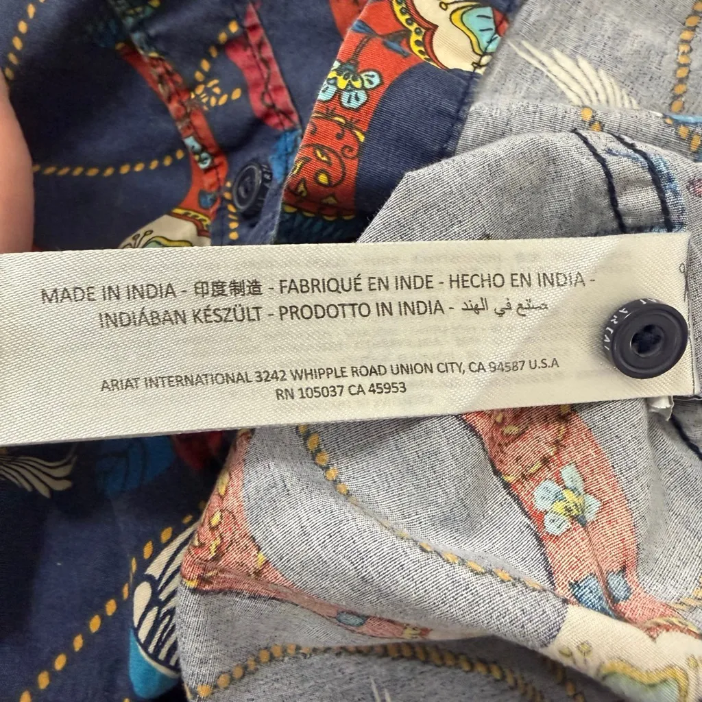 Ariat Real Women’s Fitted Western Shirt Horseshoe Rose Print Size M - Image 9