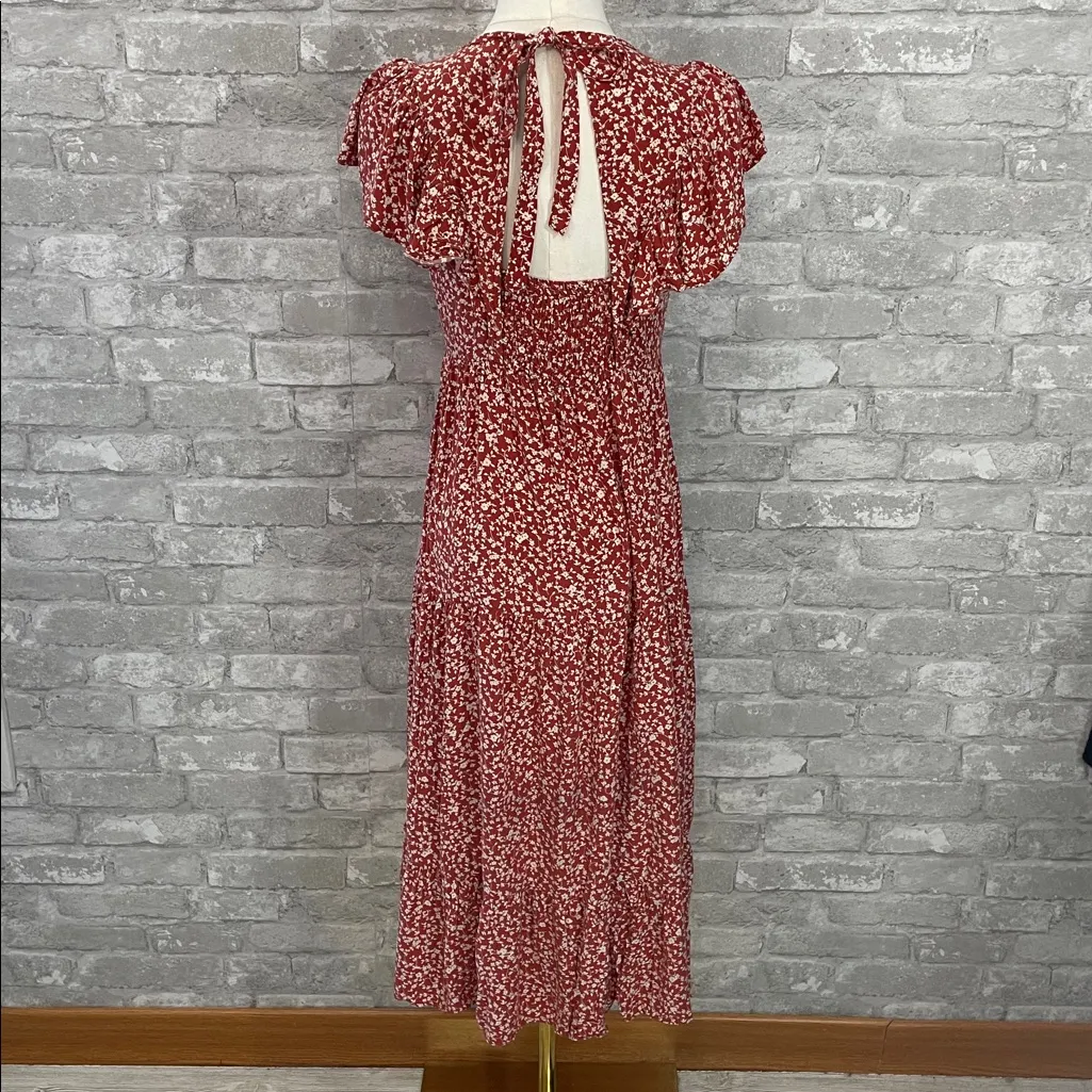 Old Navy Red Rust Floral Dress - Image 5