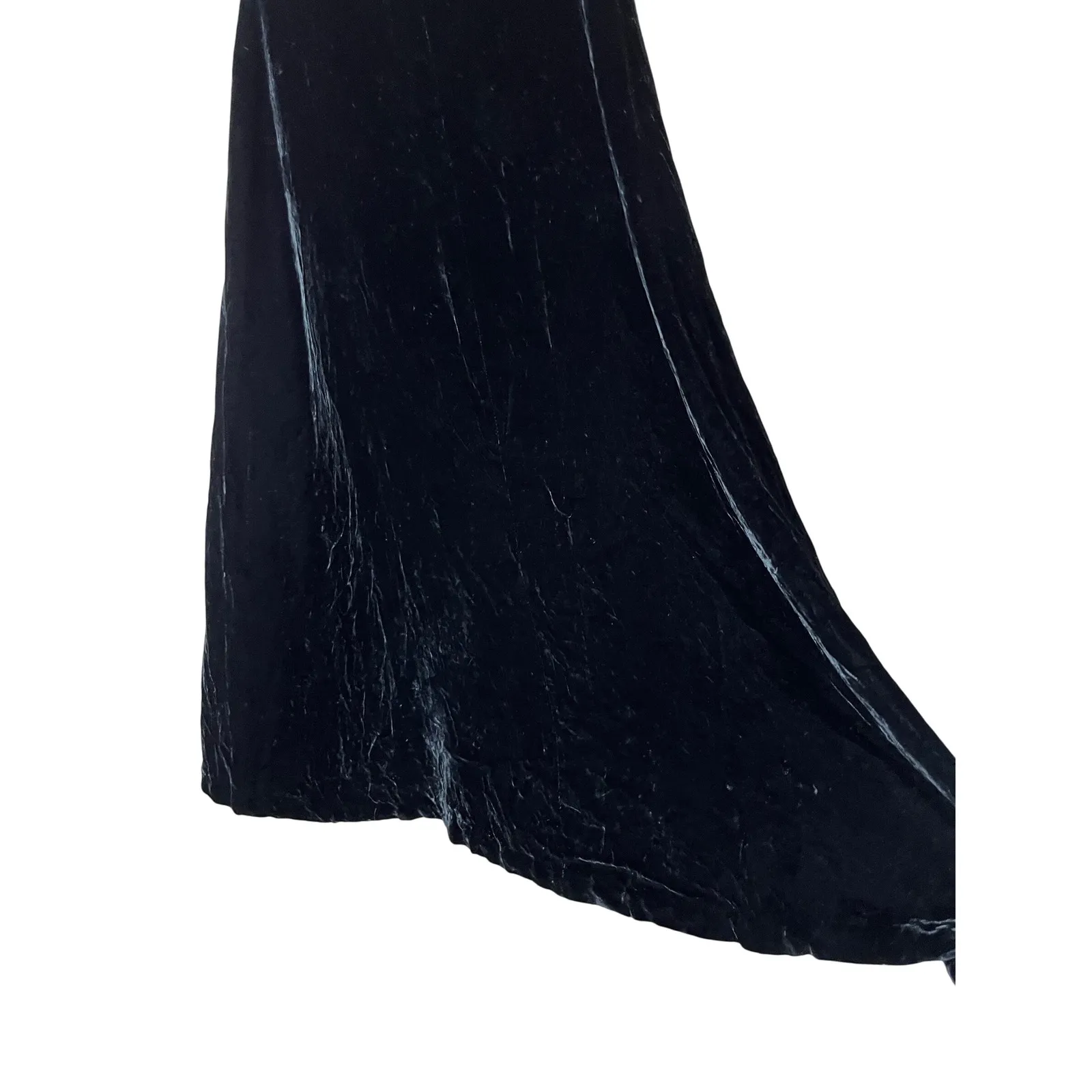 Vintage Banana Republic Black Velvet Button Front Maxi Skirt Size 6 - Image 6