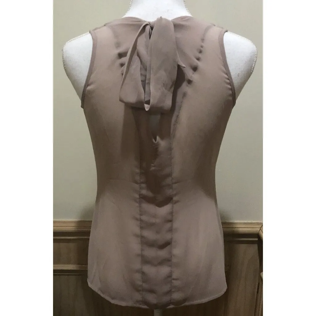 Studio-Y ~  Sleeveless Sequin Top ~ Key Hole Back Ties ~ Brown ~ Size Small - Image 5