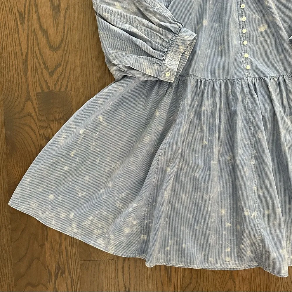 NWT The Great The Coast Walk Dress Hand Dyed Mottled Wash Blue/White 2 Medium - Image 2