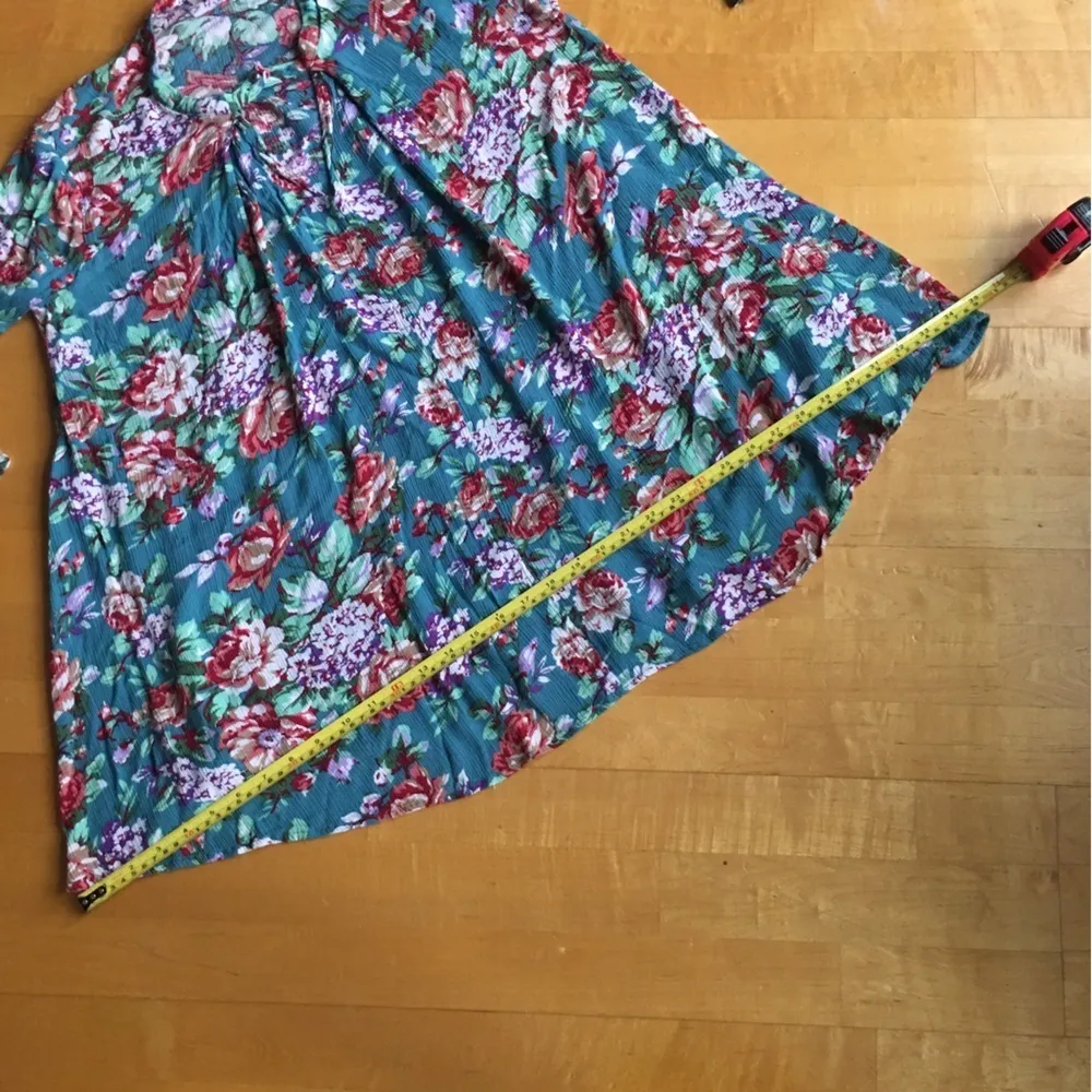 Umgee Floral, Colorful, Loose Fit, Swingy Dress, Tunic, Teal, Pink, Size S - Image 13