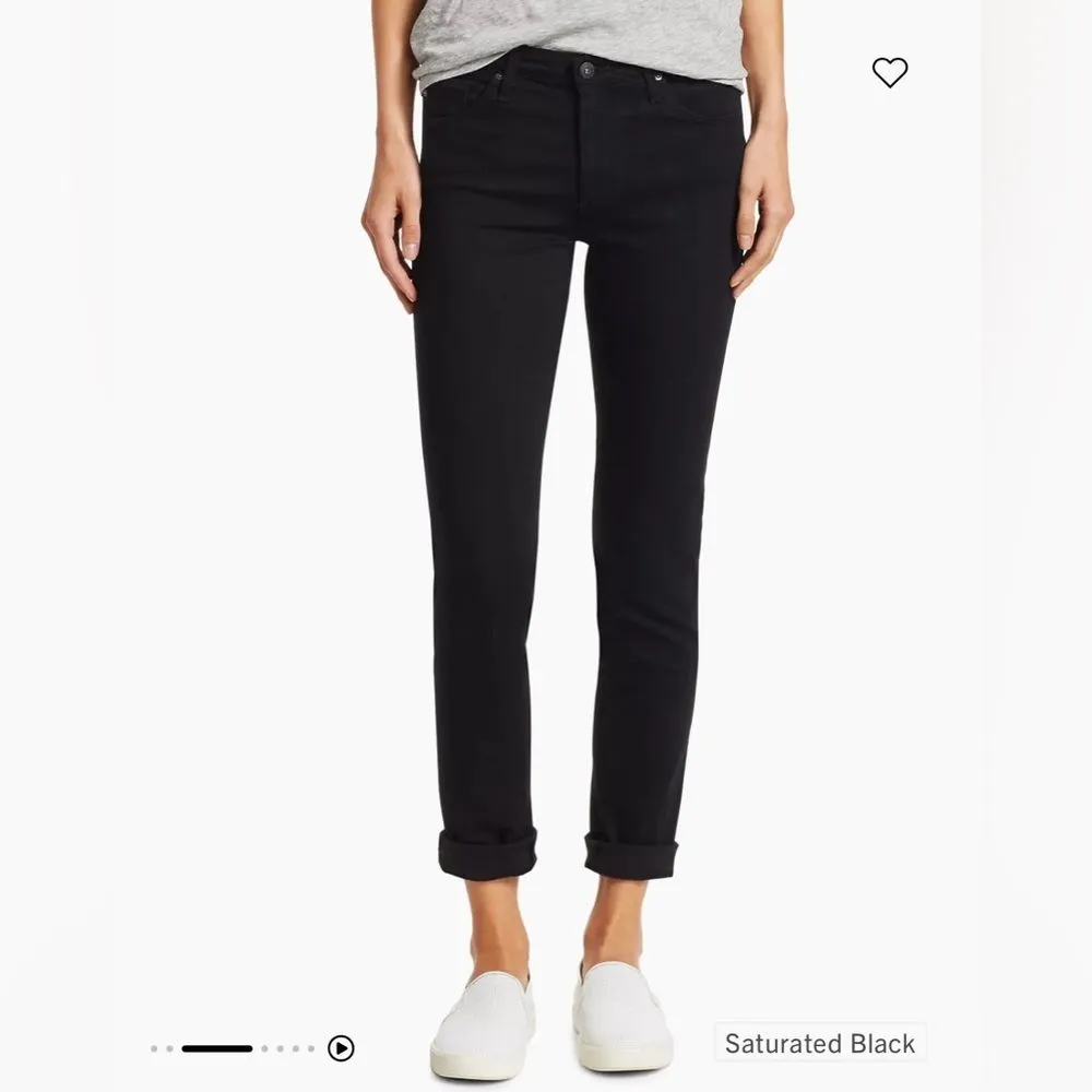 AG‎ Adriano Goldschmied The Prima Mid-Rise Stretch Cigarette Jean Black Size 27R - Image 2