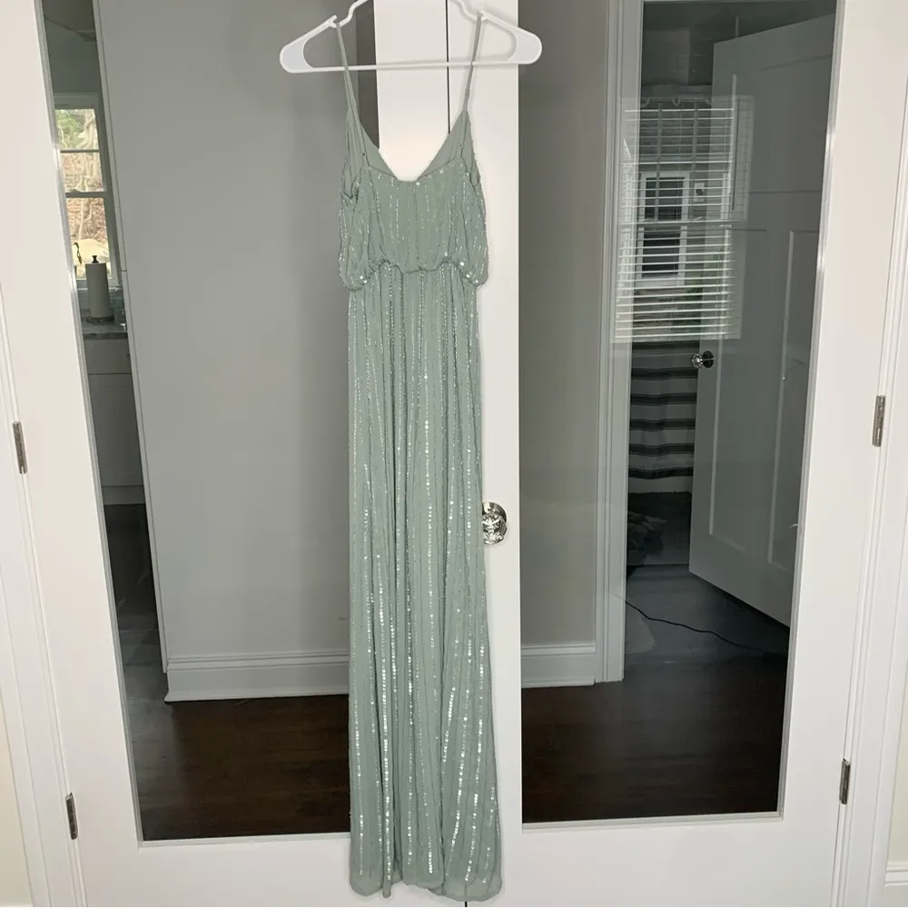 Show Me Your MuMu Victoria Beaded Maxi Dress Silver Sage - Image 3