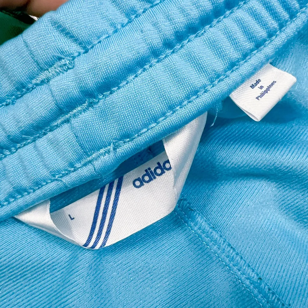 Adidas Superstar Firebird Track Pants in Light Aqua/White Blue Size L - Image 8