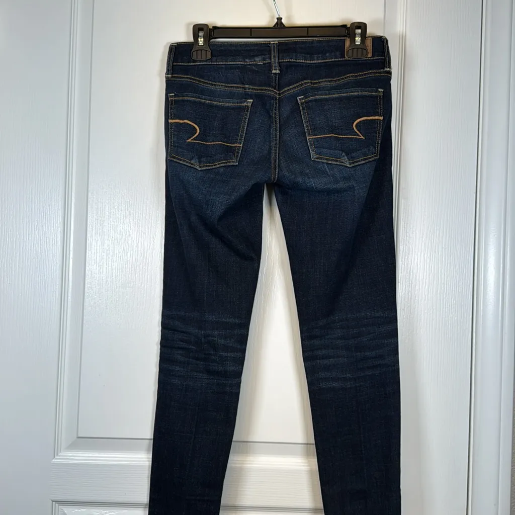 American Eagle Outfitters Denim Blue Stretch Jeggings Size 4 Long EUC #2526 - Image 5
