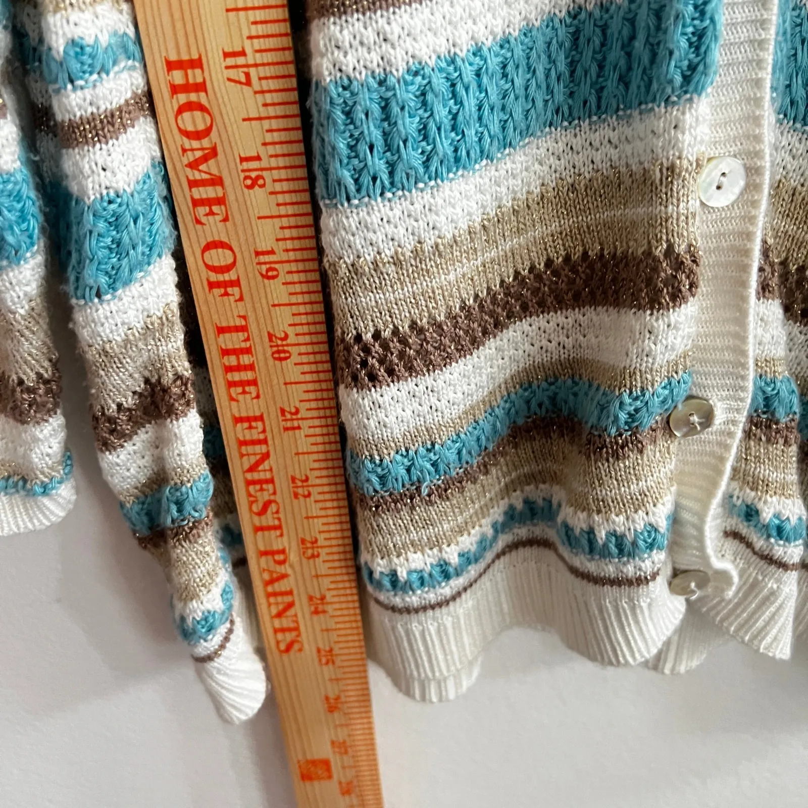 Alfred Dunner Striped Cardigan Vintage Fairycore Cottagecore Coquette Large - Image 4