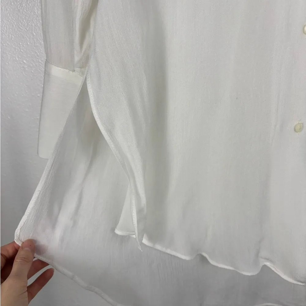 Helmut Lang P / XS‎ Mist Oversized Viscose Button Down Optic White Professional - Image 7