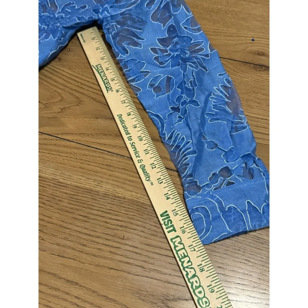 Susan Graver Sheer Floral Zip Up Shirt Jacket Size Small Blue Lightweight - Image 11