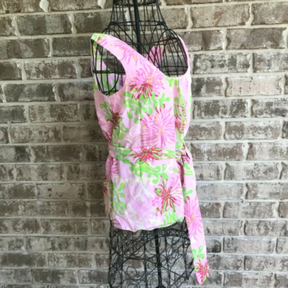 Sleeveless Silk Top Blouse Bimini Print Size O Pink Front… - Image 3