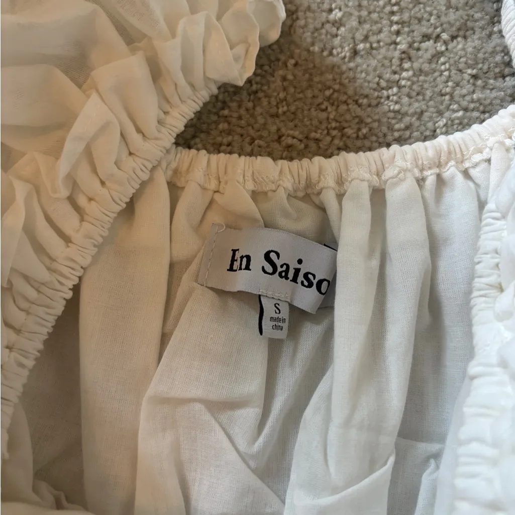 En Saison White Mini Dress with Ruffle Hem - Image 4