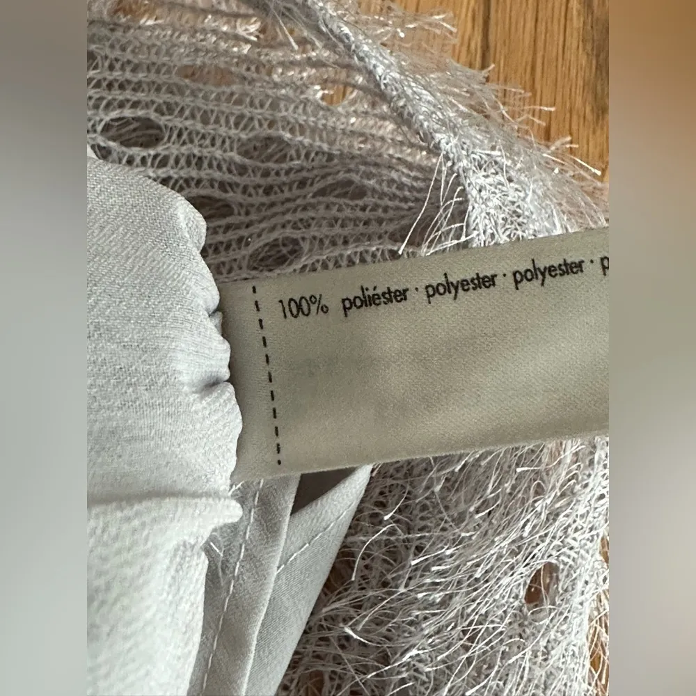 Uterque Feathered Fringe Button Up Maxi Skirt Western Size 28 Rare Designer Silver Size M - Image 10