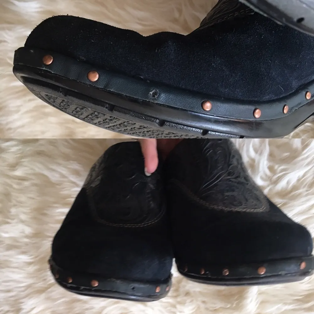 Real Leather Mules Heeled Mules Navy Mules Sofft Size undefined - Image 7