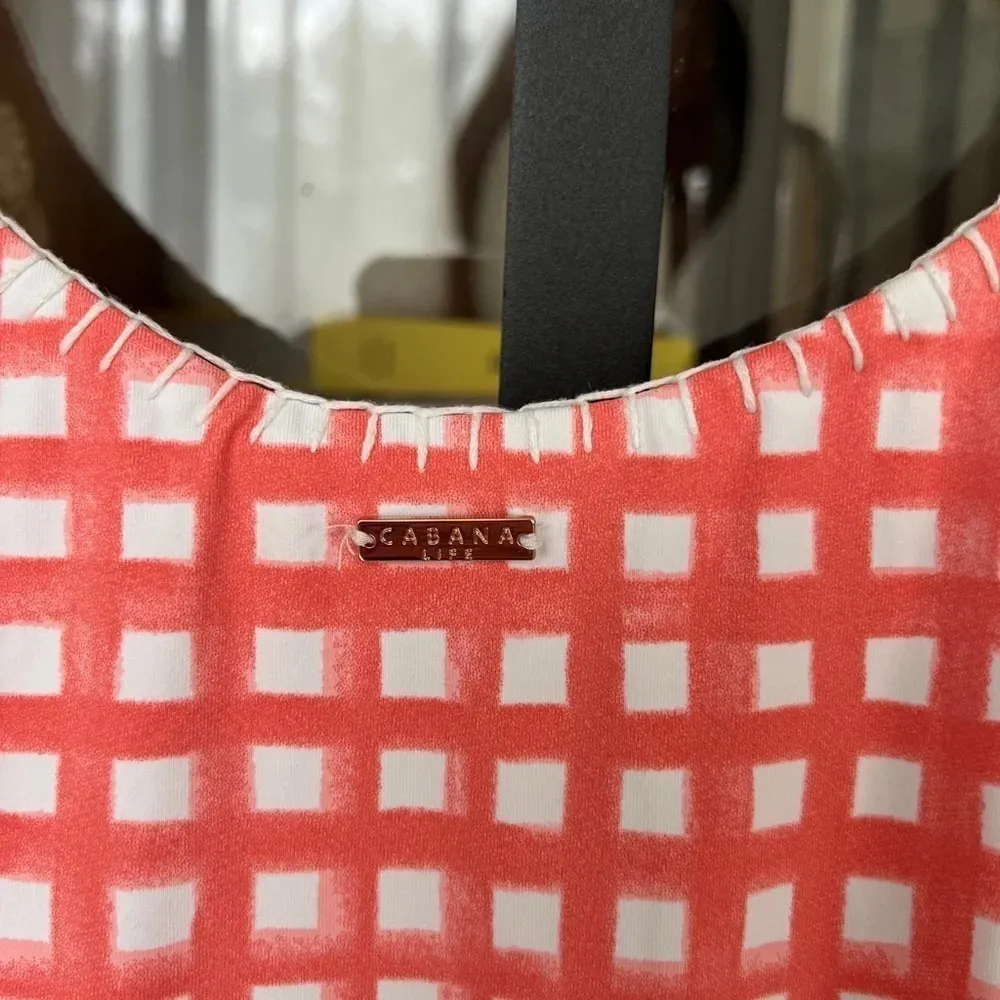 Cabana Life Exercise dress tennis pickleball gingham embroidered shorts skort Orange Size XS - Image 7