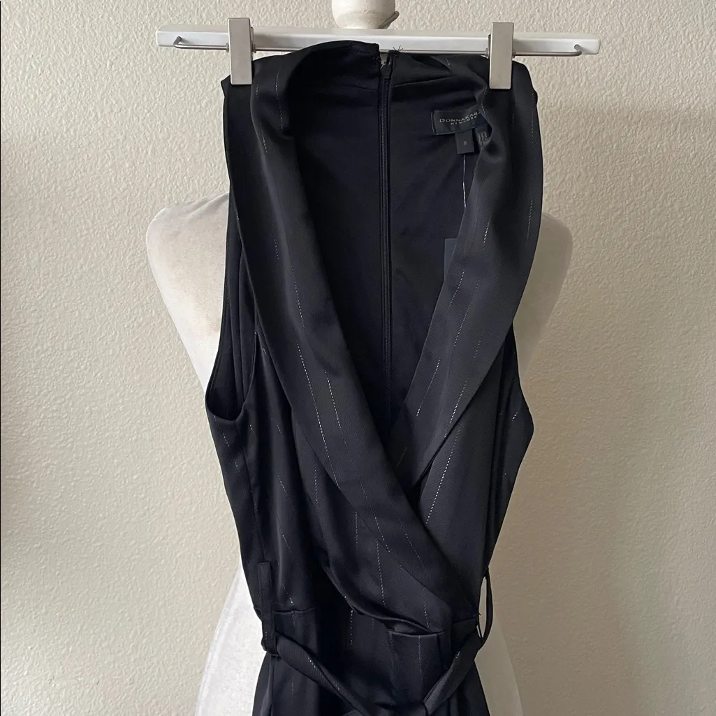 Donna Karan - V-neck Pinstripe Jumpsuit - Image 5