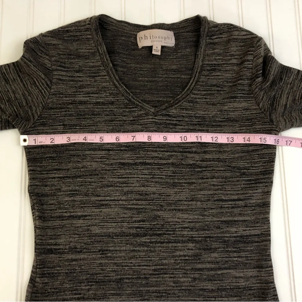 Philosophy Anthropology Light and Dark Brown Long Sleeve Light Sweater Dress - Image 7