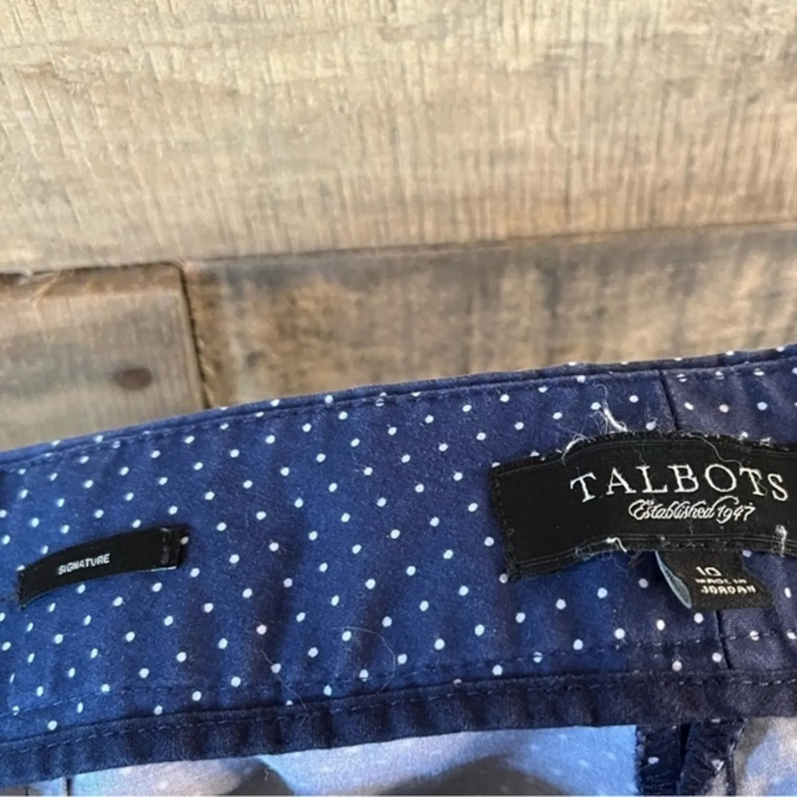 Talbots Navy Polka Dot Dress‎ Crops Size 10 - Image 7