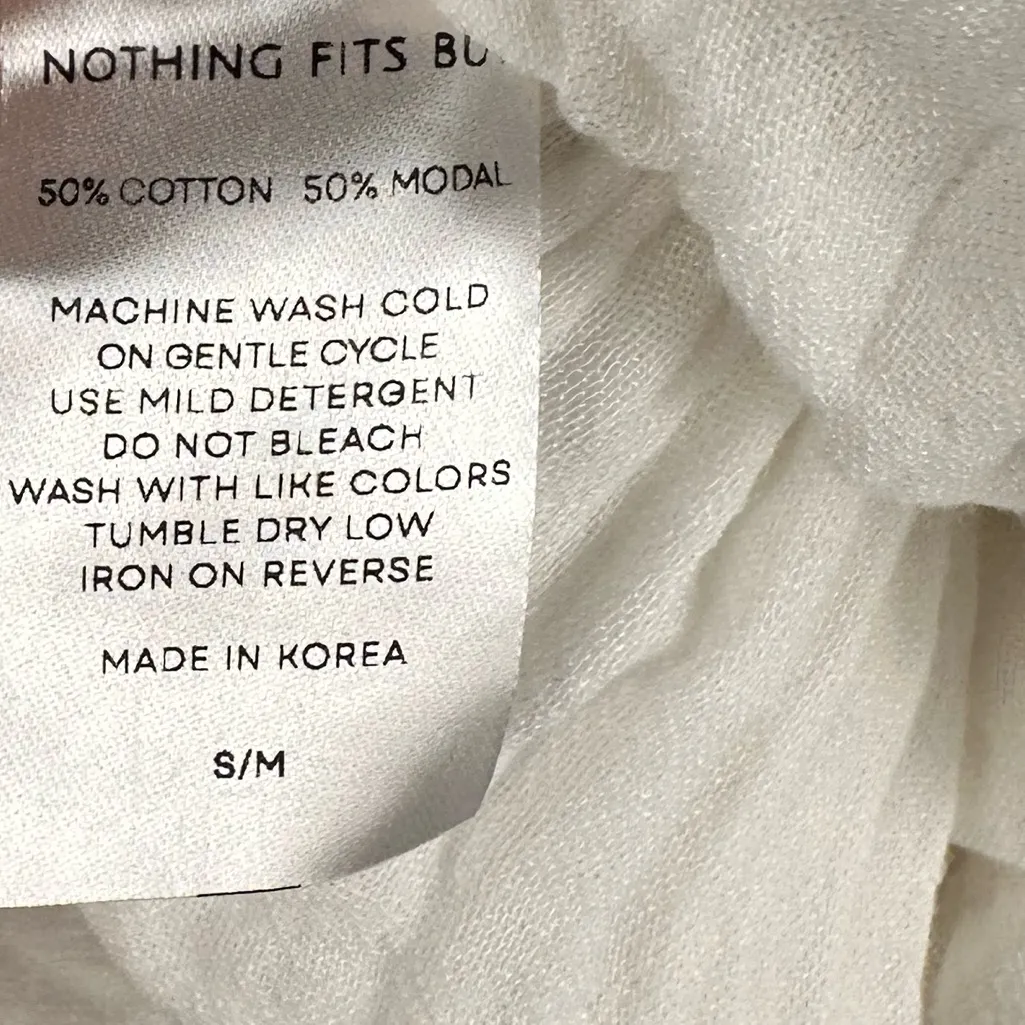 NOTHING FITS BUT Seine Maternity Gown Cotton Gauze Nursing Off Shoulder Sz S/M White - Image 12