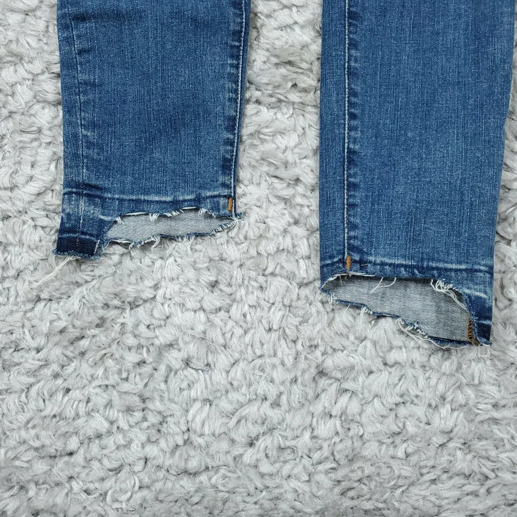 READ Madewell Maternity Side-Panel Skinny Jeans Size 24 Blue Adjustable Edition - Image 6