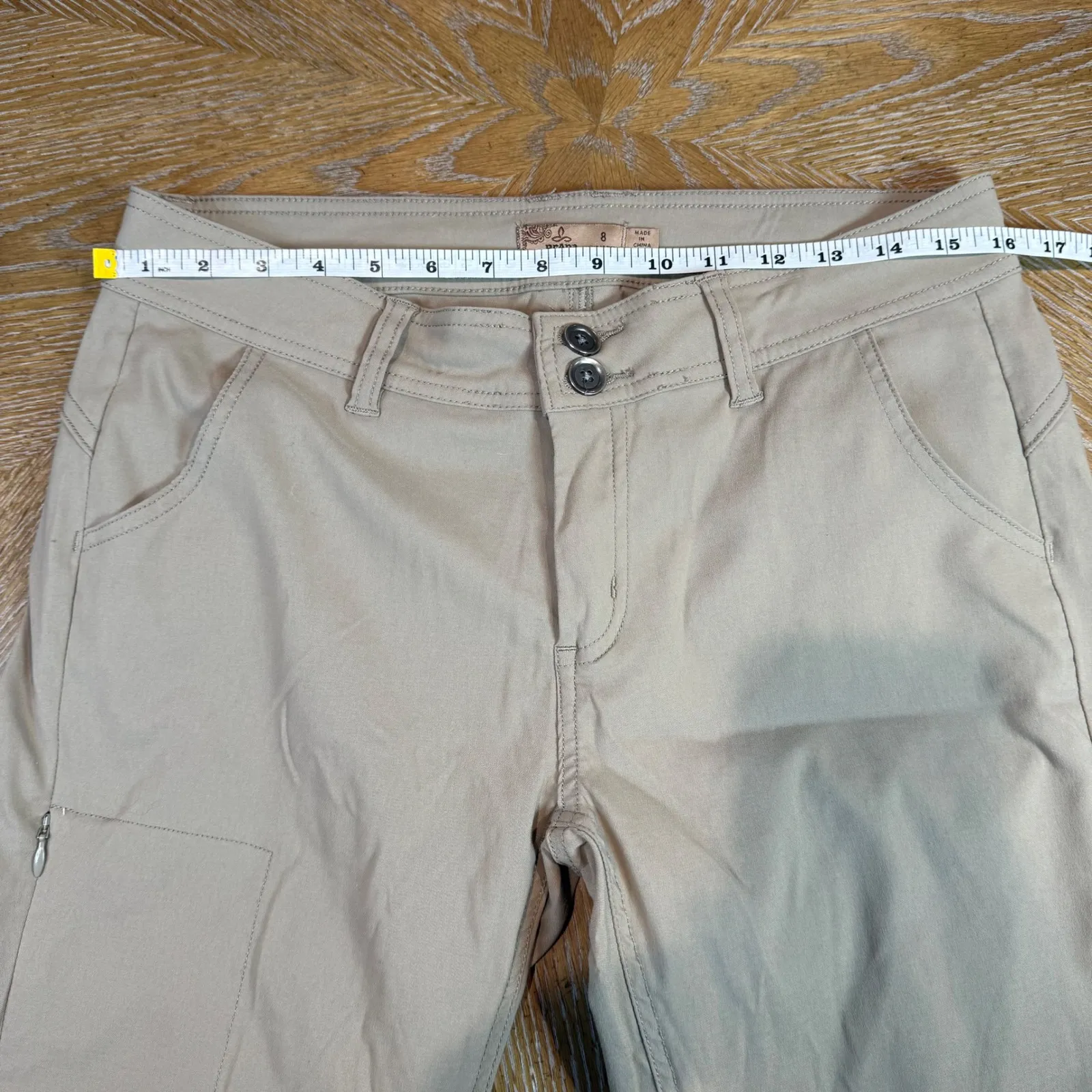 PrAna‎ Convertible Pants Hiking Outdoor Tan Khaki Size 8 - Image 7