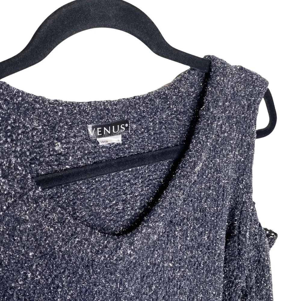 new  ☀︎︎ Cold Shoulder Knit Sweater with Lurex Fibers ☀︎ ︎Oasis Black ☀︎︎ - Image 5