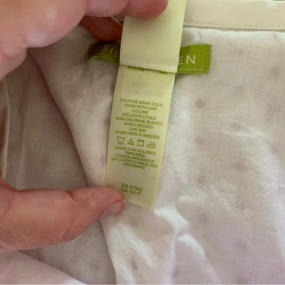 Sigrid Olsen  White & Pink Eyelet Skirt 14 - Image 6