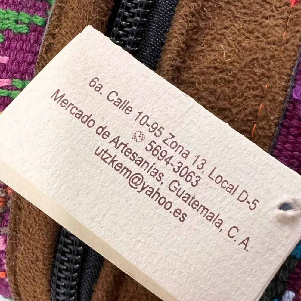 Artesanias Utz Kem Guatemala EMBROIDERED HUIPIL Crossbody Bag Purple - Image 4