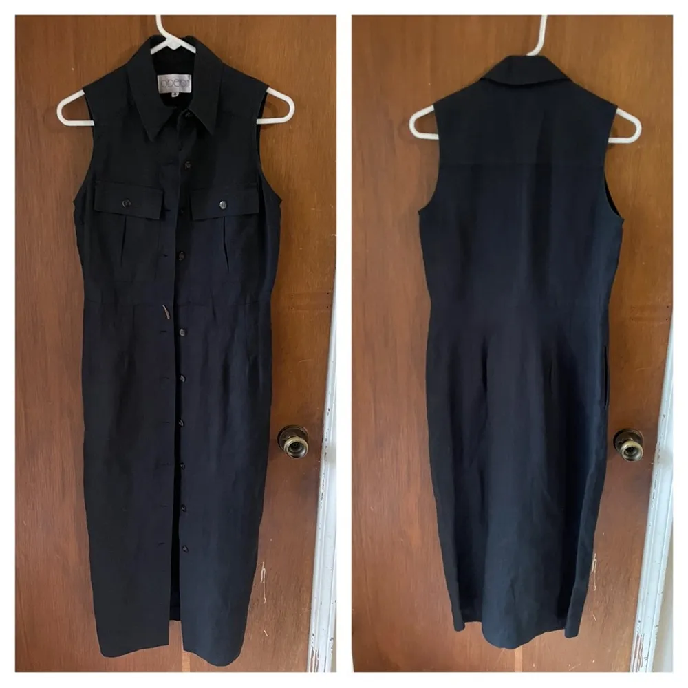90s Oberon linen midi dress Black - Image 7