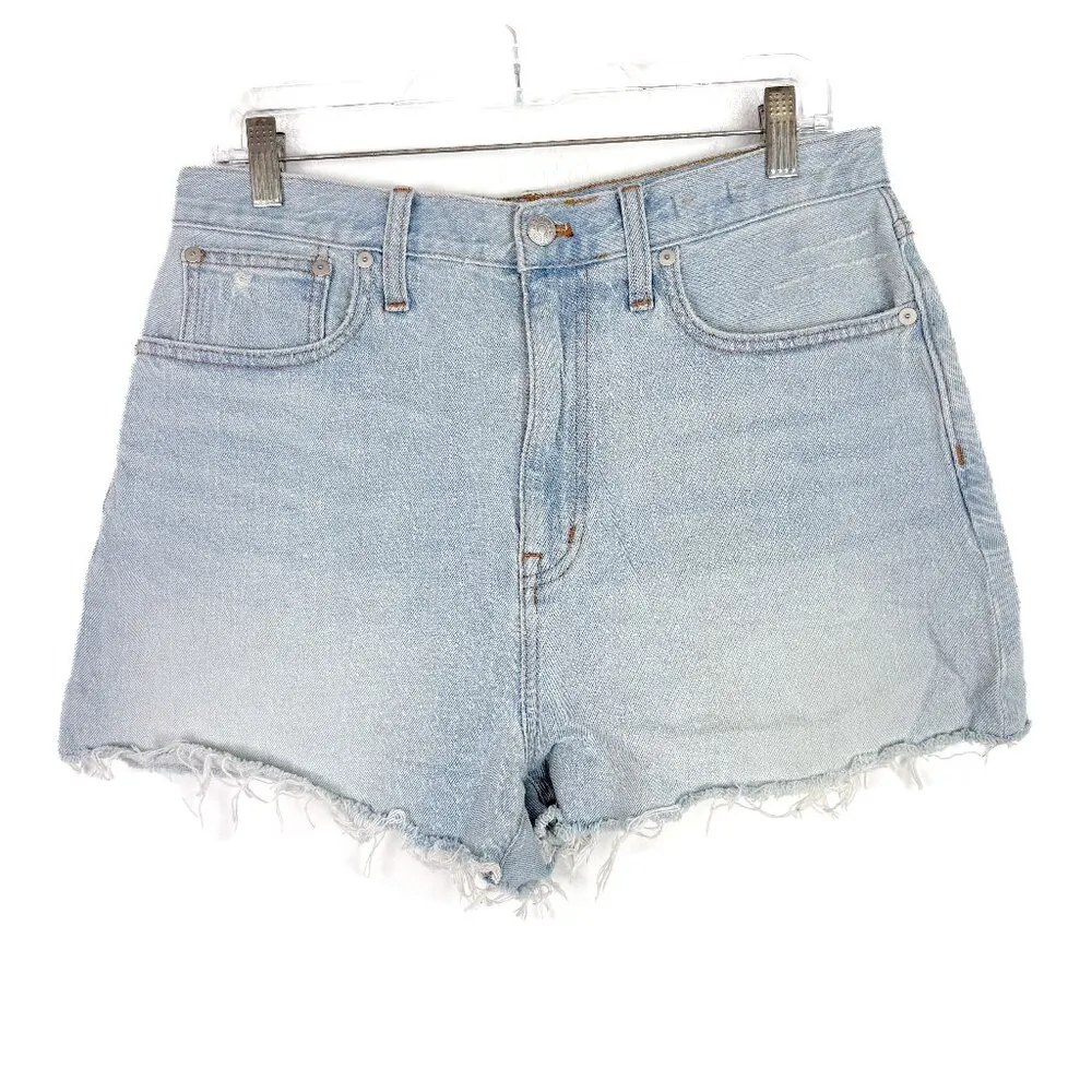 Madewell The Momjean Short Short in Fitzgerald Wash Denim Light Wash Size 29 EUC - Image 2